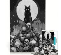 Puzzle da 1000 pezzi per adulti, Gatto Nero Diabolico, Inferno, Gioco Educativo, Difficile e Sfida, Collezione d'Artista, Belle Arti 38x52cm