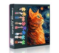 Puzzle da 1000 pezzi per adulti gatto - Notte stellata difficile famiglia puzzle educativo giochi decorazione domestica 70 x 50 cm (serie animale)
