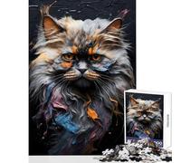 Puzzle da 1000 pezzi per adulti gatto persiano che schizza vernice giocattoli antistress ottimo regalo giochi educativi collezione di artisti belle arti dimensioni 38x52cm