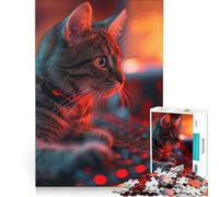 Puzzle da 1000 pezzi per adulti, Gatto Pigro Computer, Gioco Impossibile, Per Divertimento in Famiglia, Compleanno e Natale 50x75cm