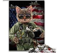 Puzzle da 1000 pezzi per adulti Gatto pilota nell'aeronautica militare Puzzle difficili per adulti dimensioni 50x75cm Divertimento per la serata di gioco in famiglia, opera d'arte decorativa fai da te