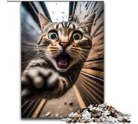 Puzzle da 1000 pezzi per adulti "Gatto randagio in libertà" in legno, idea regalo unica fai da te per la casa, 50x75cm, attività per adulti e famiglie, regalo fai da te per la casa