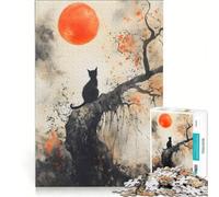 Puzzle da 1000 pezzi per adulti, Gatto seduto sul bordo, Gioco impossibile, Per passare il tempo durante le vacanze, Regalo di compleanno, Regalo di viaggio, 38x52cm