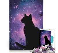 Puzzle da 1000 pezzi per adulti, Gatto sotto un cielo stellato, Gioco impossibile, Per passare il tempo durante le vacanze, Regalo di compleanno, Regalo di viaggio 50x75cm