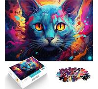 Puzzle da 1000 pezzi per adulti, gatto Sphynx colorato, compito di pensiero, 26 x 38 cm, rafforza l'amore tra coppie per adolescenti dai 14 anni in su