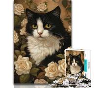 Puzzle da 1000 pezzi per adulti Gatto tra i fiori Puzzle per adolescenti Sfida di intelligenza cerebrale Giocattoli avvincenti per la decorazione della casa 75x50cm