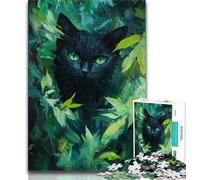 Puzzle da 1000 pezzi per adulti Gatto tra le foglie verdi Puzzle da 1000 pezzi per adolescenti per età 14+ Gioco impossibile Il miglior regalo per adulti e adolescenti (26x38cm)