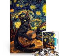 Puzzle da 1000 pezzi per adulti gatto van gogh Giocattolo educativo intellettuale decomprimente Migliorare l'amore tra le coppie 52x38cm
