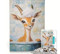 Puzzle da 1000 pezzi per adulti "Gazzella nella vasca da bagno", giocattolo educativo, rilassante e stimolante per l'intelletto, ideale come regalo 50x75cm