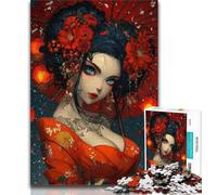 Puzzle da 1000 pezzi per adulti geisha giapponese anime puzzle da 1000 pezzi per adolescenti regali per decomprimere l'intelletto giocattolo educativo regali di Babbo Natale segreto (26x38cm)