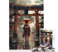 Puzzle da 1000 pezzi per adulti Geisha Porta Torii giapponese Decorazione per la casa Giocattoli Regali di Babbo Natale segreto Gioco pratico Allena il tuo cervello e le tue mani Dimensioni 38x26cm