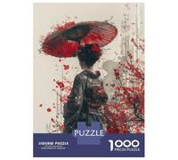 Puzzle Da 1000 Pezzi Per Adulti Geisha with Umbrella Puzzle Per Adulti Gioco Rompicapo Difficile Compleanno E Natale 38x26cm/1000pcs