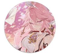 Puzzle da 1000 pezzi per adulti Genshin Impact Yae Miko Puzzle rotondi da 1000 pezzi per adulti per adolescenti e famiglie, perfetto arredamento fai da te e sfida rompicapo 67,5x67,5 cm