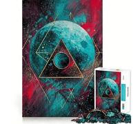 Puzzle da 1000 pezzi per adulti,geometria celeste,decorazione pulita e compatta,gioco per esercizi cognitivi,momento di relax,divertimento per compleanni (50x75cm)