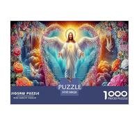 Puzzle da 1000 pezzi per adulti "Gesù celeste": Gesù alato sulle scale, impossibile, difficile e istruttivo, decompressione, 38x26 cm/1000 pezzi