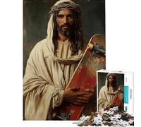 Puzzle da 1000 pezzi per adulti: Gesù con lo skateboard Gioco pratico di analisi e logica per adulti compleanno e Natale (dimensioni 38x52cm)