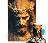 Puzzle da 1000 pezzi per adulti, Gesù Cristo astratto con corona di spine, gioco impossibile, sfida difficile, per rafforzare l'amore tra le coppie 50x75cm