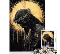 Puzzle da 1000 pezzi per adulti Gesù Cristo con corona di spine Giocattolo educativo Ottimi regali e giocattoli Gioco per famiglie Attività divertenti a casa Dimensioni 38x52cm