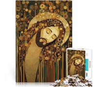 Puzzle da 1000 pezzi per adulti Gesù Cristo in stile Gustav Klimt Gioco intellettuale giocattolo Lista dei desideri con Babbo Natale 38x26cm