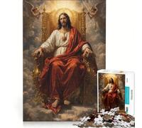 Puzzle da 1000 pezzi per adulti: GESÙ CRISTO RE ETERNO gioco educativo migliora la memoria compleanno e Natale 38x26cm
