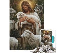 Puzzle da 1000 pezzi per adulti Gesù e il gregge ideale per adolescenti con schema di assemblaggio attività interattive genitore-figlio regalo di compleanno 38x26cm