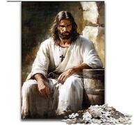 Puzzle da 1000 pezzi per adulti Gesù in legno 50X75cm perfetto per il divertimento in famiglia a Natale, Ringraziamento, compleanni e Pasqua