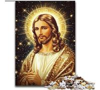 Puzzle da 1000 pezzi per adulti, Gesù in legno, regalo perfetto per genitori, amanti, amici - età 14+, dimensioni 50X75CM