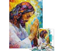 Puzzle da 1000 pezzi per adulti Gesù in preghiera dipinto astratto puzzle per adolescenti ideale per passare il tempo durante le vacanze a casa lista dei desideri con Babbo Natale per compleanno