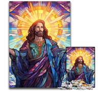 Puzzle da 1000 pezzi per adulti Gesù nel cielo, gioco rompicapo in cartone, gioco interattivo per famiglie, adatto dai 14 anni in su, 26X38CM/10,23x14,96 pollici.
