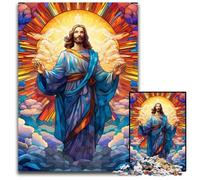 Puzzle da 1000 pezzi per adulti Gesù nel cielo, in cartone, ideale per gli innamorati, perfetto regalo di Natale, Capodanno e San Valentino, 26X38CM/10,23x14,96 pollici.
