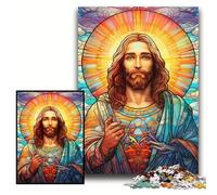 Puzzle da 1000 pezzi per adulti Gesù nel cielo Puzzle in legno 50x75cm Perfetto per Halloween, Natale, regalo di compleanno
