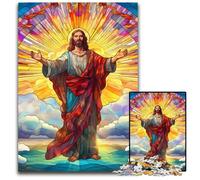 Puzzle da 1000 pezzi per adulti Gesù nel cielo, puzzle in legno ideale per gli innamorati, perfetto regalo di Natale, Capodanno, San Valentino, 50x75CM/19,68x29,52 pollici.