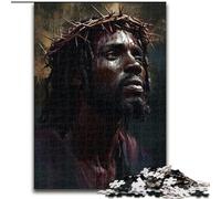 Puzzle da 1000 pezzi per adulti, Gesù Nero, puzzle per adulti, sviluppa la coordinazione occhio-mano, perfetto come regalo di compleanno (dimensioni 26x38cm)