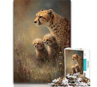 Puzzle da 1000 pezzi per adulti, ghepardo della prateria, 1000 pezzi per adolescenti, ideale come regalo per tutta la famiglia, adatto per bambini dai 14 anni in su (dimensioni 38x26cm)