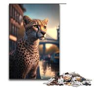 Puzzle da 1000 pezzi per adulti Ghepardo in Europa Puzzle per famiglie Giocattoli per intrattenimento Decorazioni per la casa e regali unici 75x50 cm