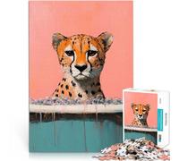 Puzzle da 1000 pezzi per adulti Ghepardo in un bagno di schiuma Gioco educativo per famiglie Attività divertenti a casa, regali di compleanno, regali di viaggio, 26x38cm