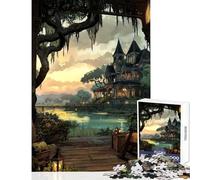 Puzzle da 1000 pezzi per adulti Ghostlight Manor giocattoli antistress regalo per compleanni giochi rilassanti impegnativi da completare (dimensioni 38x52cm)