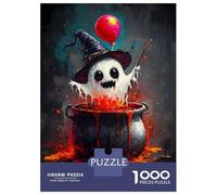 Puzzle Da 1000 Pezzi Per Adulti Ghostly Witch in Cauldron Puzzle Per Adolescenti Giocattolo Decorazione Da Parete Regalo Di Compleanno Regali Unici Per Compleanno E Natale 38x26cm/1000pcs