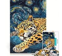 Puzzle da 1000 pezzi per adulti: Giaguaro che dorme sotto un cielo stellato, gioco educativo, allena la mente e la manualità, migliora l'amore tra le coppie 50x75cm