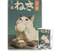 Puzzle da 1000 pezzi per adulti, Giappone, gatto Takoyaki, goditi un dolce relax, vestibilità stabile, taglio preciso, dimensioni del giocattolo: 50x75cm