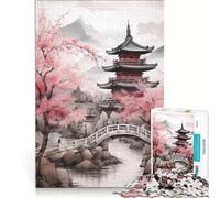 Puzzle da 1000 pezzi per adulti, Giappone, Ponte dei Ciliegi Fuji, Gioco Impossibile, Per passare il tempo durante le vacanze, Regalo per amici e familiari 38x26cm