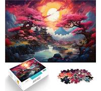 Puzzle da 1000 pezzi per adulti giapponesi paesaggio del tramonto giocattolo giocattolo 26 x 38 cm per alleviare lo stress sfida difficile