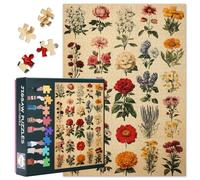 Puzzle da 1000 pezzi per adulti - Giardino fiorito colorato con diversità botanica, puzzle floreale artistico 27,5 x 19,7 pollici (70 x 50 cm)