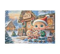 Puzzle Da 1000 Pezzi Per Adulti Gingerbread Man Christmas Cottage 75x50cm Livello Intermedio Per Miglioramento Competenze Ottimo Per Allenamento Pensiero Logico