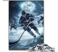 Puzzle da 1000 pezzi per adulti, giocatore di hockey su ghiaccio, puzzle in legno per adulti, 50x75cm, attività divertenti da fare a casa, regalo di compleanno, regali da viaggio