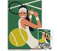 Puzzle da 1000 pezzi per adulti Giocatore di tennis Pronto a servire Rilassante e delicato svago Giocattolo artigianale con taglio fine e liscio Dimensioni 38x52cm