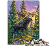 Puzzle da 1000 pezzi per adulti, giocattoli a forma di alce nella giungla, giochi educativi antistress, adatti per la decorazione del desktop, 50x75cm