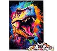 Puzzle da 1000 pezzi per adulti Giocattoli da gioco di dinosauri con pezzi di forme casuali completamente inseribili 14,96 pollici x 20,47 pollici