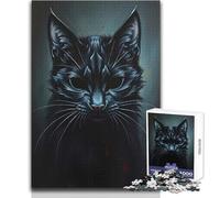 Puzzle da 1000 pezzi per adulti, giocattoli e giochi educativi a tema gatto gotico, per il divertimento in famiglia, opere d'arte, regalo, dimensioni 38x26cm