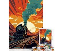 Puzzle da 1000 pezzi per adulti giocattoli fai da te a forma di vecchio treno fantastici regali e giocattoli impossibili gioco interessante per ridurre lo stress dimensioni 38x52cm
